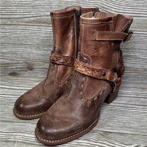 Bed Stu Rustic Brown Leather Ankle Booties